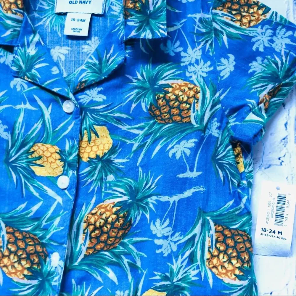 Old Navy Pineapple Print Blouse Sz 18-24M
